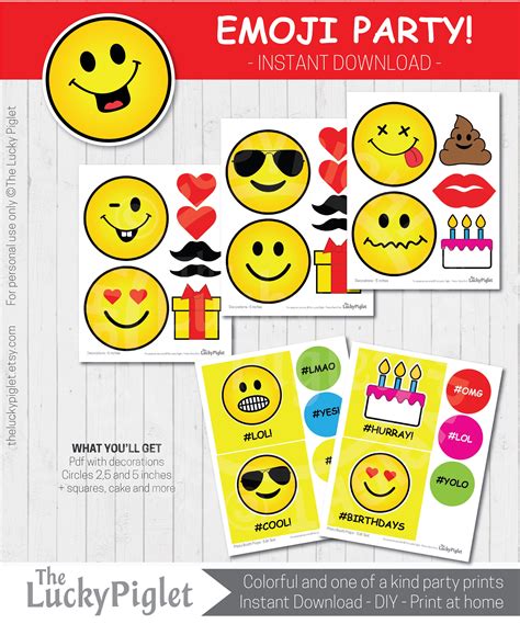 EMOJI PARTY DECORATIONS Emoji Centerpieces Emoticon Smiley - Etsy