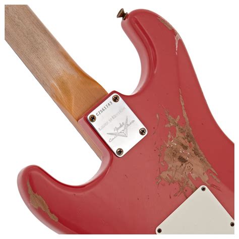 Disc Fender Custom Shop Stratocaster Heavy Relic Aged Fiesta Red At