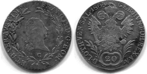 RDR Österreich 20 Kreuzer 1805C Franz II I 1792 1835 vz MA Shops