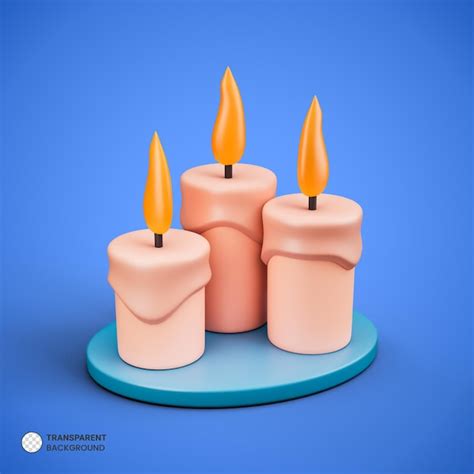 Premium Psd Candle Icon Isolated D Render Illustration