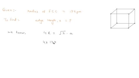 Solved A Certain Metal Crystallizes In A Face Centered Cubic Structure