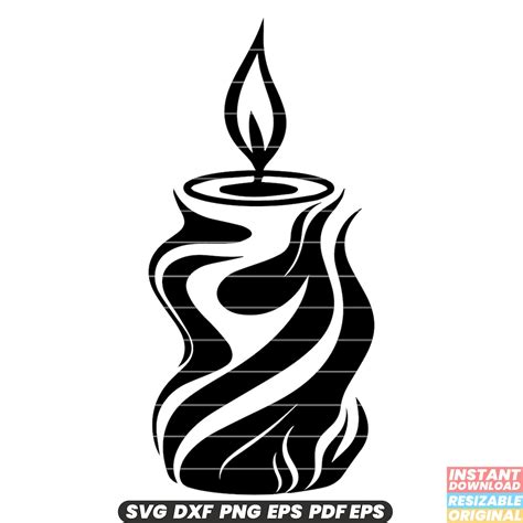 Candle Svg Candle Dxf Candle Png Soothing Flame Digital Designs For