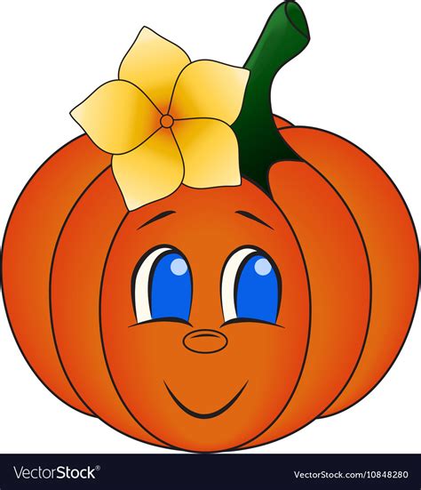 Kawaii pumpkin cute cartoon Royalty Free Vector Image