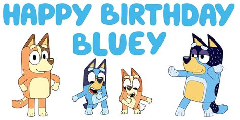 Banners Bluey Happy Birthday Banner Bluey Porch Sign Bluey Birthday