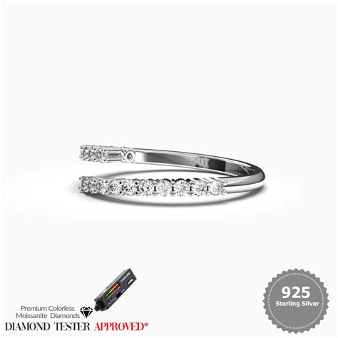Minimal Open Shank Diamond Ring Luki Fine Silver Jewellery