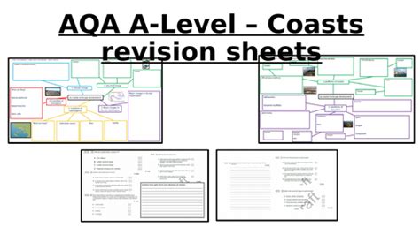 Aqa A Level Geography Coasts Revision Sheets With Exam Questions Teaching Resources