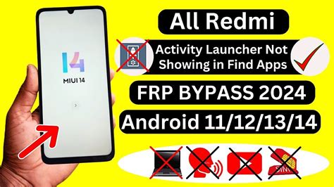 All Redmi Miui Frp Bypass Activity Launcher Not Working Redmi