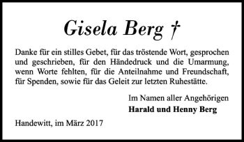 Traueranzeigen Von Gisela Sh Z Trauer