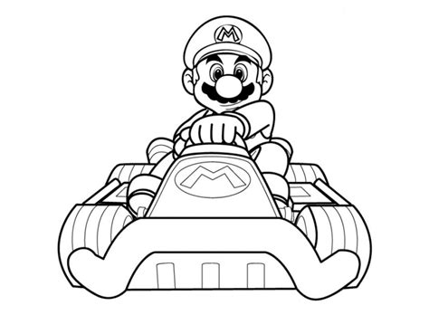 Mario Kart coloring page to download - Mario Kart Coloring Pages for Kids