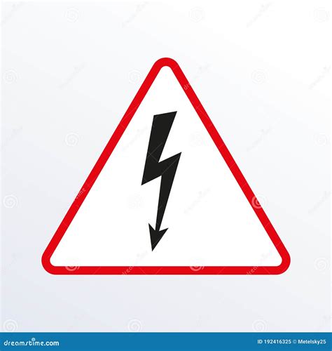 Electrical Hazard Sign With Lightning Or Thunder Icon High Voltage