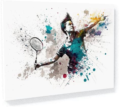 Sense Canvas Badminton Watercolor Action 4 Canvas Art Home Decor Wall