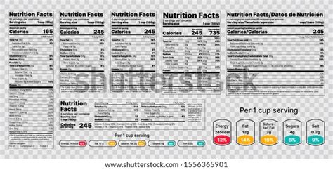 Nutrition Facts Label Vector Food Information Stock Vector Royalty