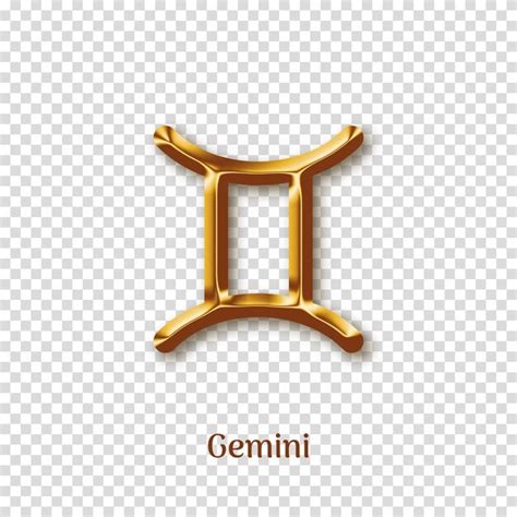 Premium Vector Gemini Golden Zodiac Isolated Sign