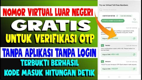 Cara Buat Nomor Virtual Luar Negeri Tanpa Aplikasi Tanpa Login Gratis