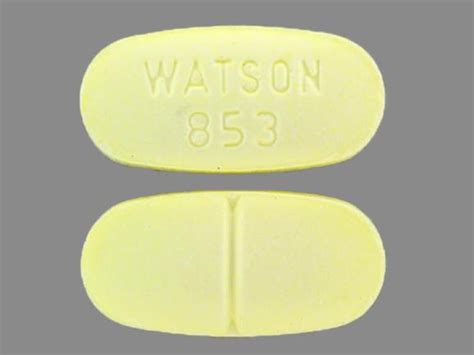 Watson 853 Pill Yellow Oval 14mm Pill Identifier