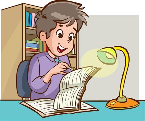 Niños Estudiando En El Vector De Dibujos Animados De Mesa 18807820