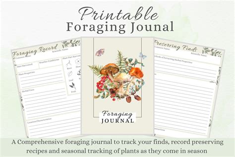 Foraging Journal Printable Foraging Journal Foraging Journal Planner