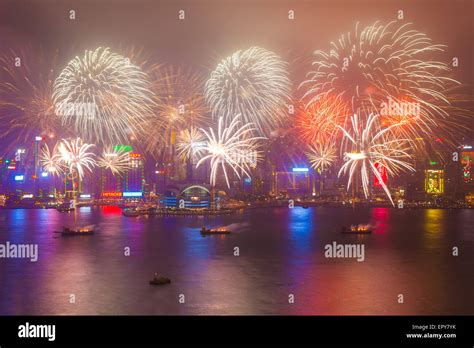 HONG KONG - FEBRUARY 20, Hong Kong Chinese New Year Fireworks at ...