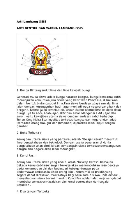 Doc Arti Lambang Osis Arti Bentuk Dan Warna Lambang Osis Prinsca
