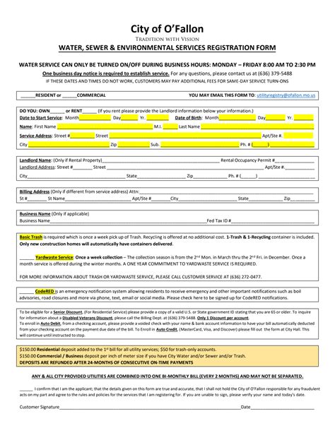 Utility Services REGISTRATION Form Pdf Google Drive