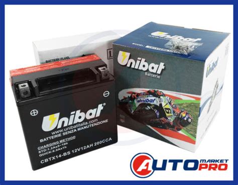 Batteria Moto Unibat Ah Volt Cca Cbtx Bs Carica A Secco