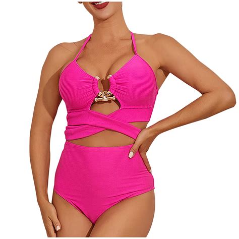 Lovskoo Bikini Set For Women Two Piece Swimsuits Top High Rise