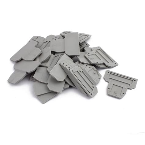 Uxcell 25Pcs D UKK3 5 DIN Rail Terminal Block End Plate Covers