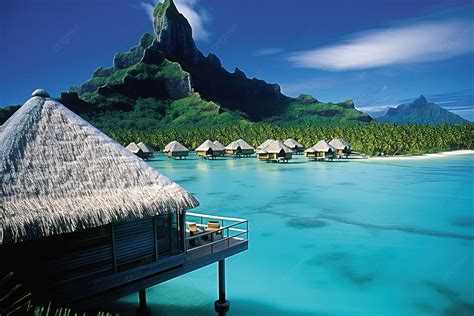 Bora Bora Worldclass Resort Background Architecture Cloud Tree