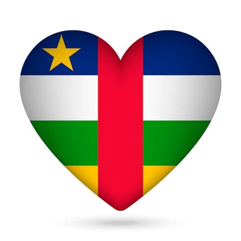 Premium Vector Central African Republic Flag In Heart Shape Vector