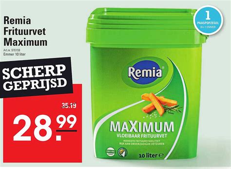 Remia Frituurvet Maximum Aanbieding Bij Sligro Folders Nl