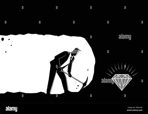 Business Concept Vector Illustration Of A Businessman Digging And