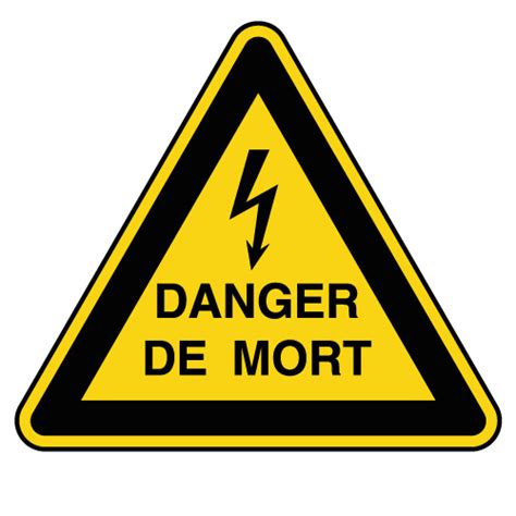 Panneau de danger électrique danger de mort Virages