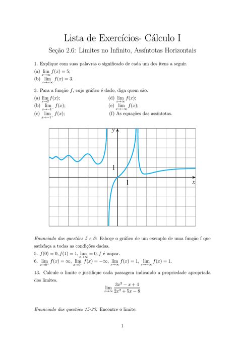Seção 2 Praticas De Calculo Lista De Exerc ́ıcios C ́alculo I Se