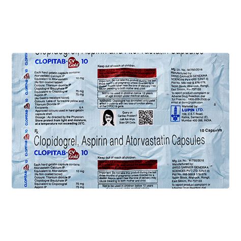 Clopitab Cv Gold 10mg Capsule 10s Price Uses Side Effects Netmeds