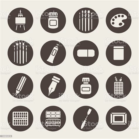 Art Supplies Vector Icons Stock Illustration - Download Image Now - Pen, Art, Artist - iStock