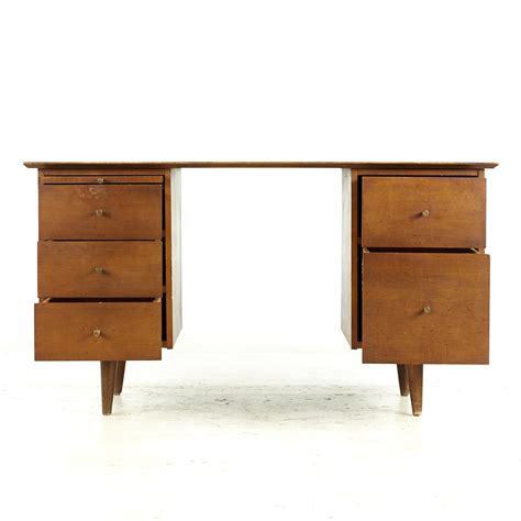 Paul Mccobb Planner Group Midcentury Double Pedestal Desk For Sale At