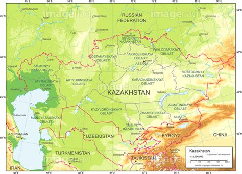 【国別図カザフスタン地勢図】の画像素材19604913 地図素材ならイメージナビ