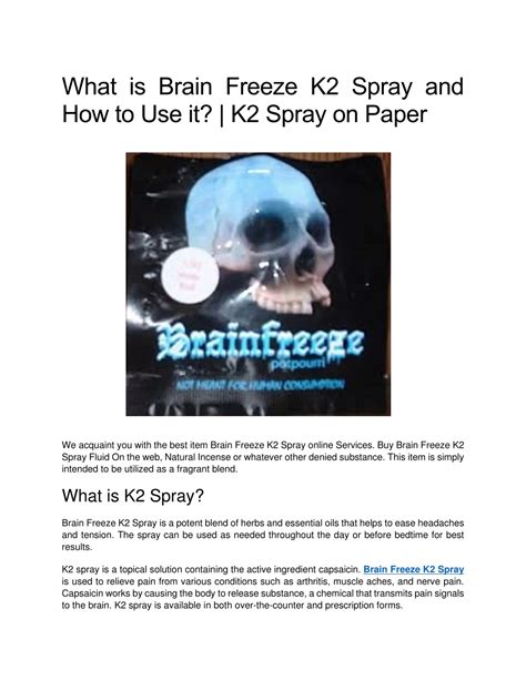 Ppt What Is Brain Freeze K2 Spray And How To Use It K2 Spray On