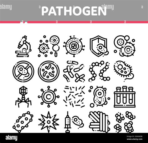 Colección de elementos patógenos signo Vector Conjunto de iconos Imagen