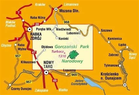 Mapa Turystyczna Gorcza Ski Park Narodowy Cs Hobbyhouse Pl