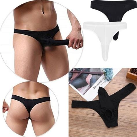 Sexy Hommes Lingerie Glace Soie Éléphant Nez Pochette Slip String sous Vêtement eBay