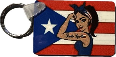 Badass Boricua Girl Puerto Rico Keychain Puerto Rican Pride