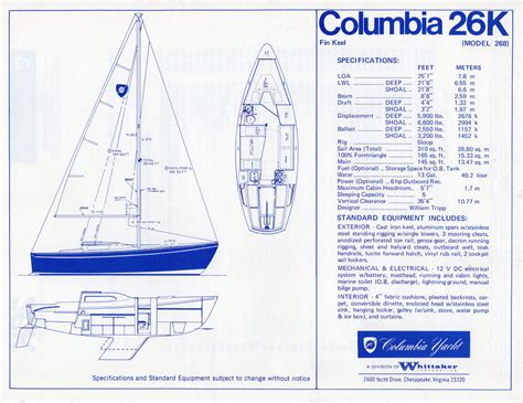 Columbia 26k Specification Brochure Sailinfo I