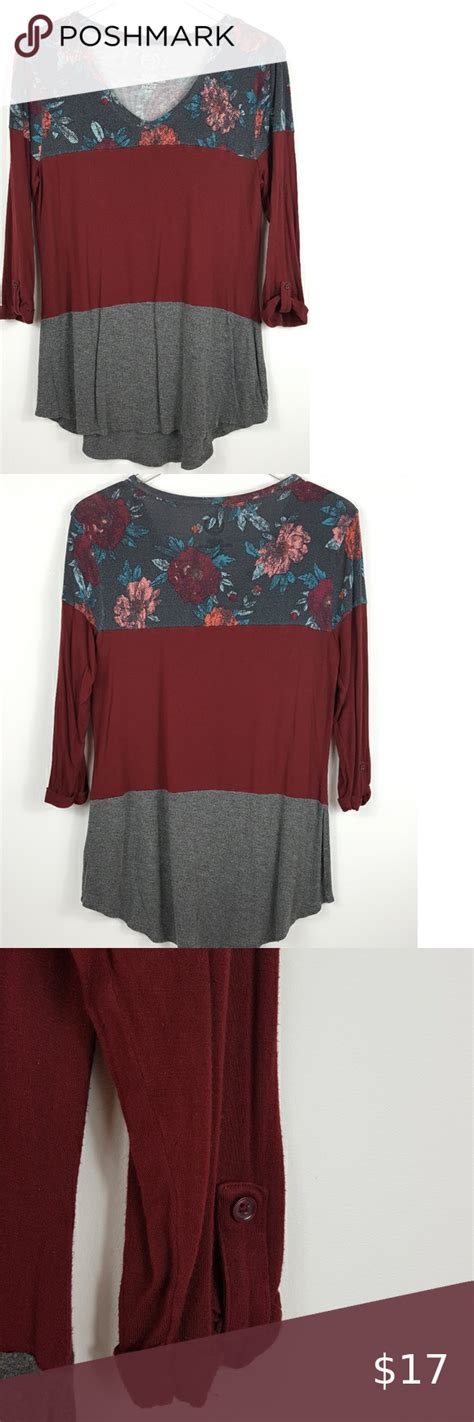 Maurices 24 7 V Neck Color Block Floral Top Floral Tops Tops