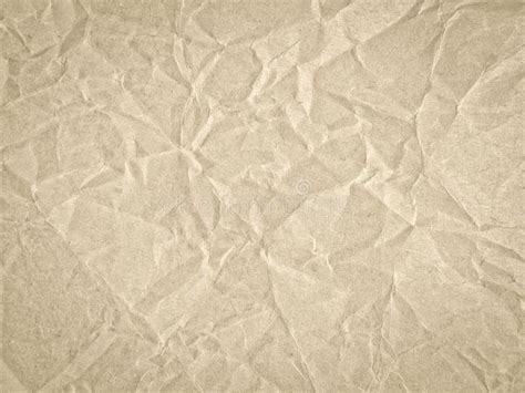 Texture Of Beige Crumpled Craft Paper Abstract Background Stock Image