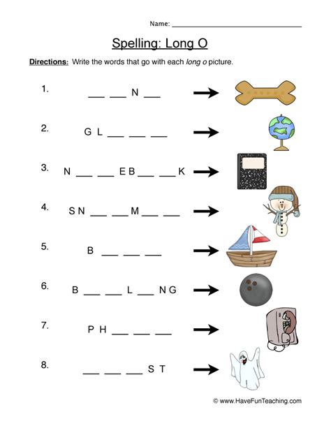 Spelling Long O Worksheet Have Fun Teaching