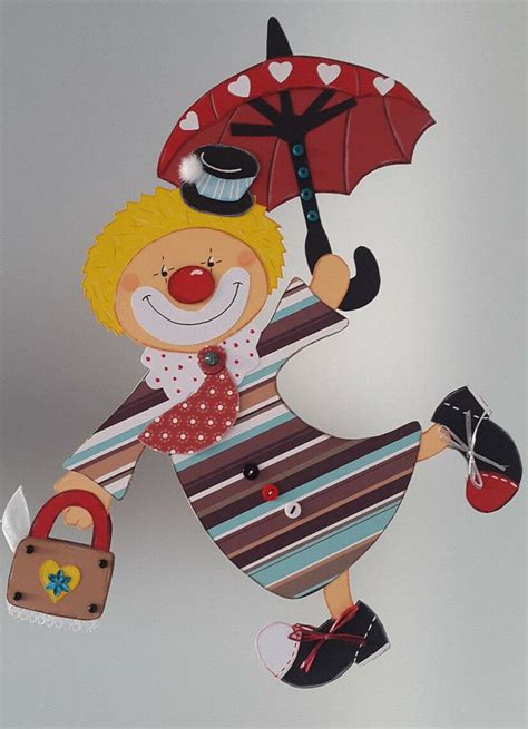 FENSTERBILD FLIEGENDER Clown Fasching Karneval Dekoration Tonkarton