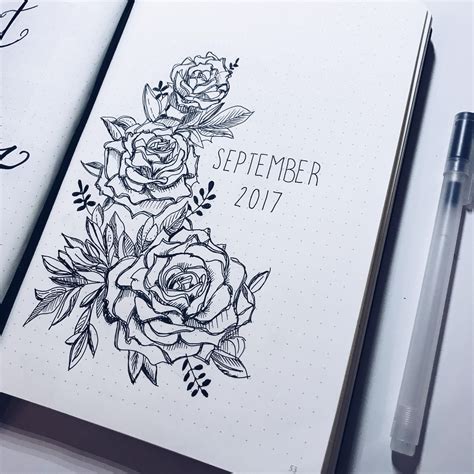 Sketched out roses 🌹 for my September Cover page! Decided to keep it ...