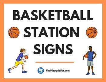 Awesome Basketball Station Activity Signs For Physical Education