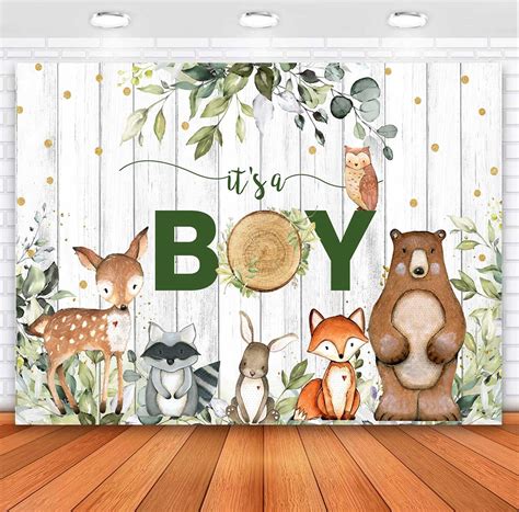 Buy Sensfun Its A Boy Woodland Backdrop Woodland Animal Baby Shower